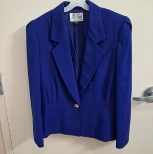 Le Suit Paris Of New York Royal Blue Womens Blazer 14
